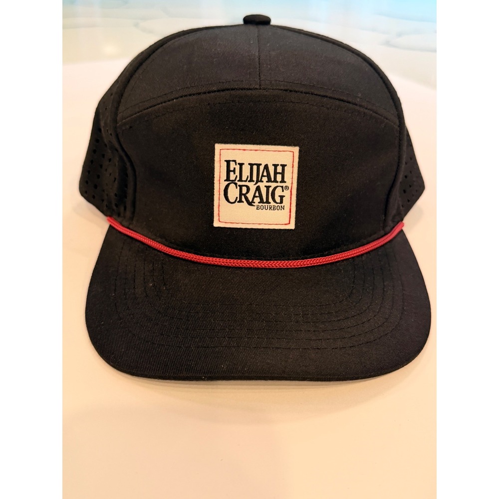 Elijah Craig Bourbon Hat Black Mesh Snapback Rope Trucker Cap Whiskey Cotton